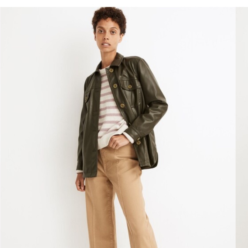 NWT Madewell Olive Green Leather Jacket